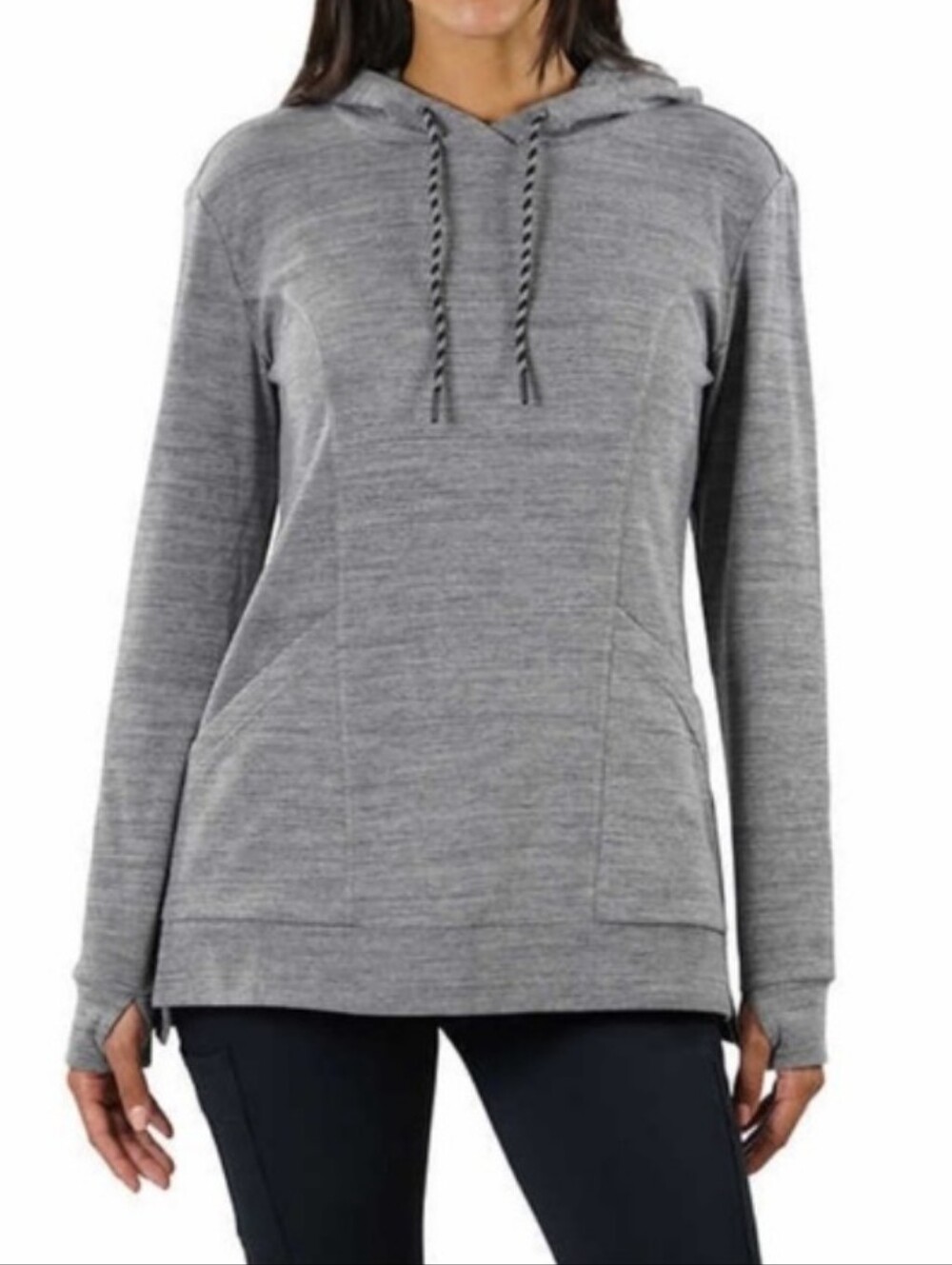 NWT Spyder Active Women's Tunic Length Hoodie Dark Gray Size XS - Picture 4 of 12